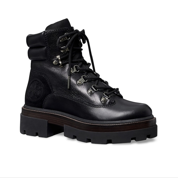 Tory Burch Miller Leather Lug Sole Hiker Boot Size 10 + Dust Bag New in Box❤ - Picture 9 of 9